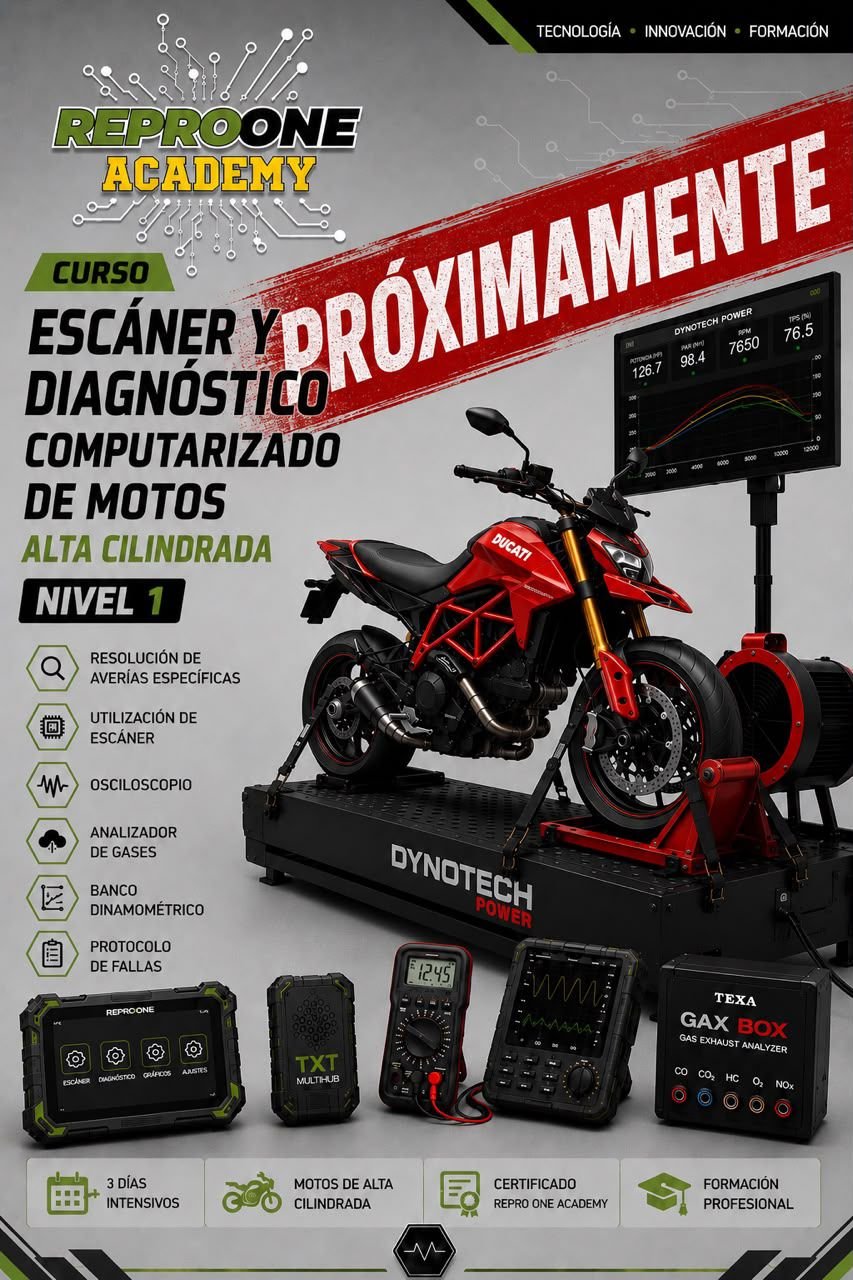 Flyer de escáner y diagnóstico computarizado de motos