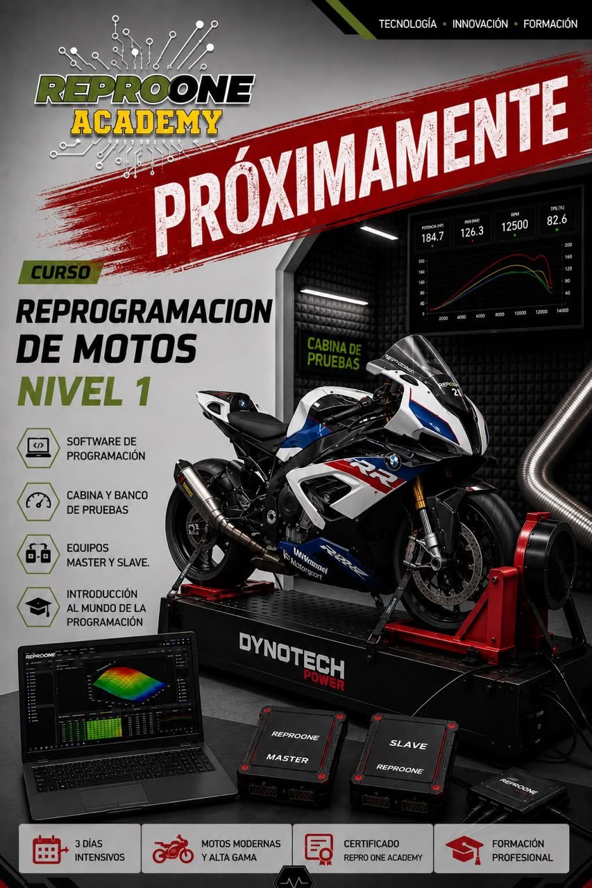Flyer de reprogramación de motos